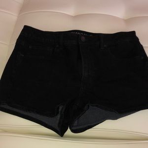 Black jean shorts